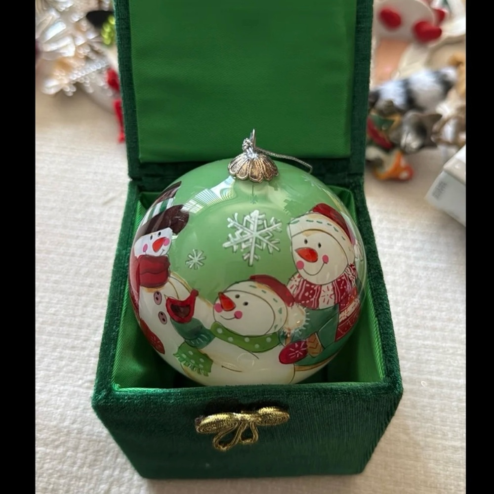Vintage Li Bien Holidays Ornament, Hand Painted Glass 2012 Ornament, Pier 1